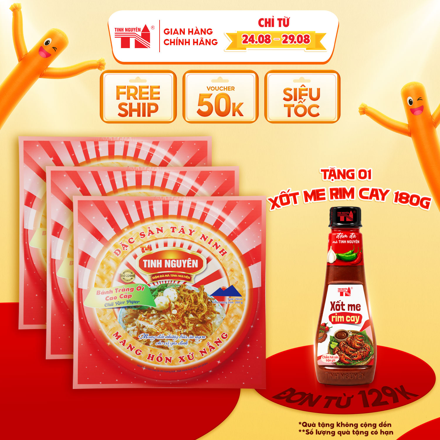 Giá vừa giảm: Combo 3 Bánh Tráng Ớt (200gx3gói)