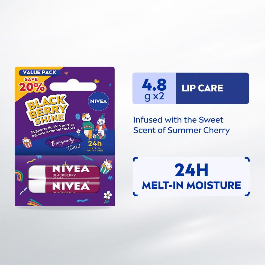 5.6% Drop: NIVEA Blackberry Lip Balm x2