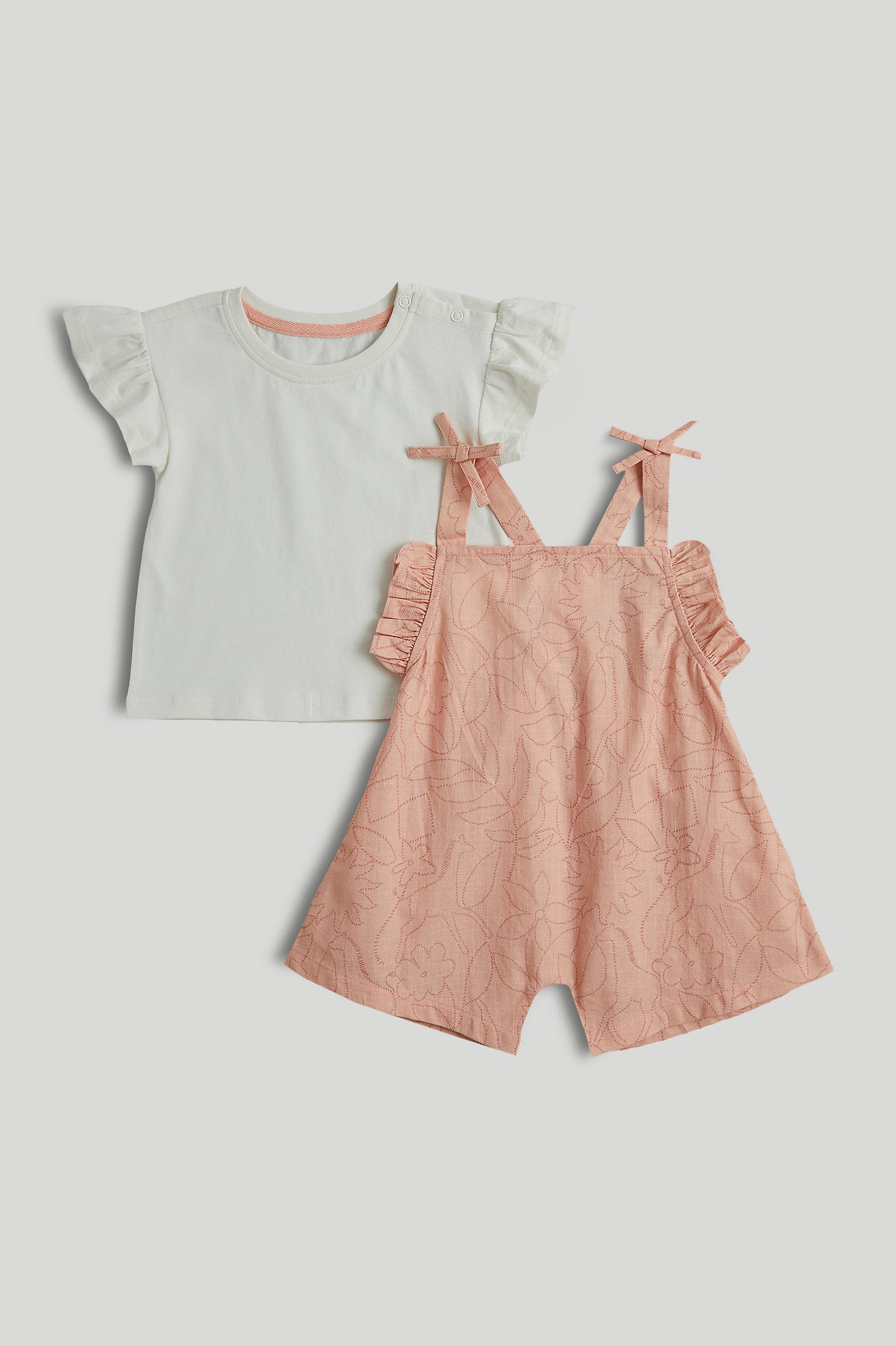 33% Drop: Mothercare Peach Dungarees Set