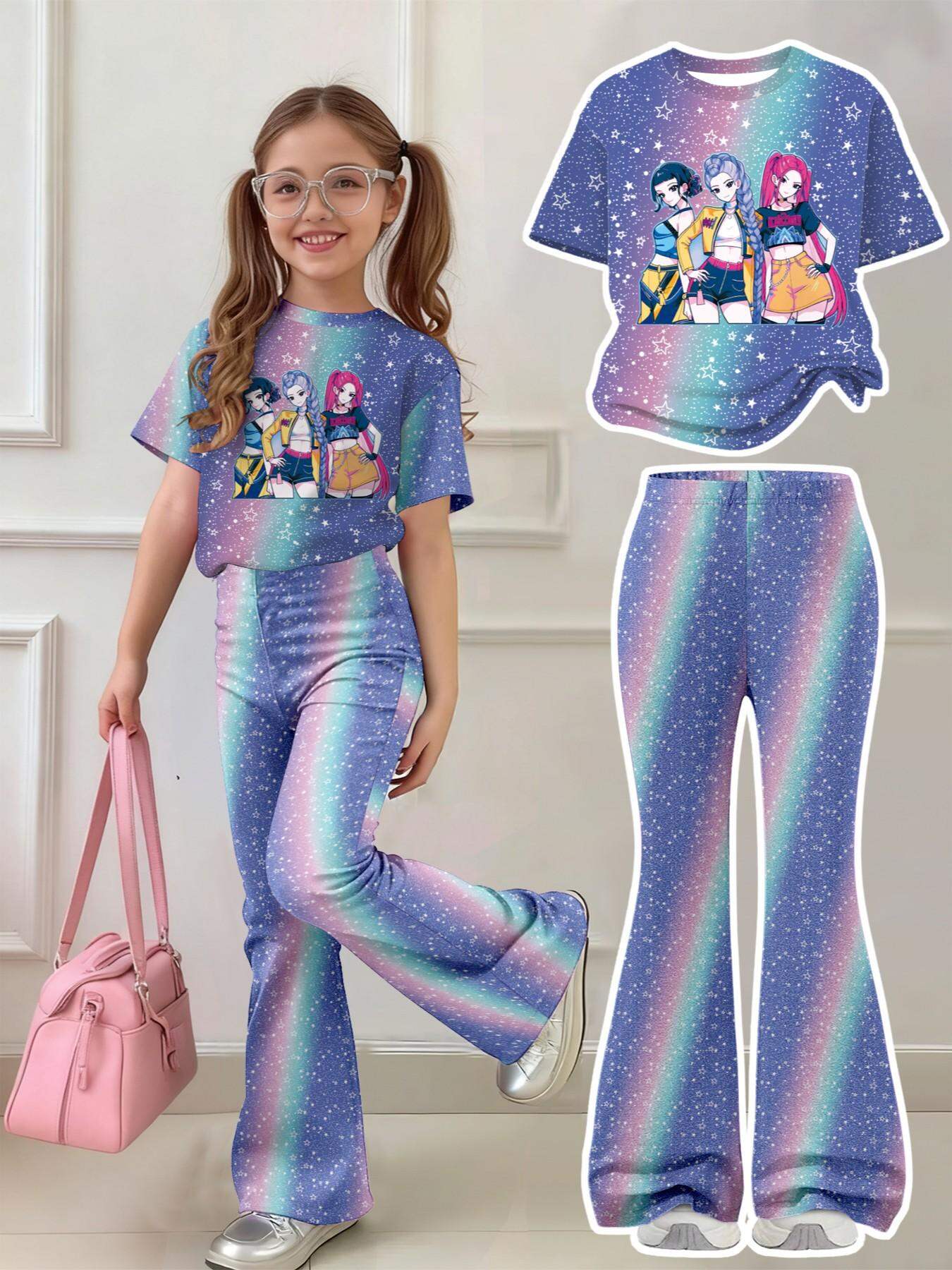 8.2% Drop: Girls K-Pop 2-Pc Outfit