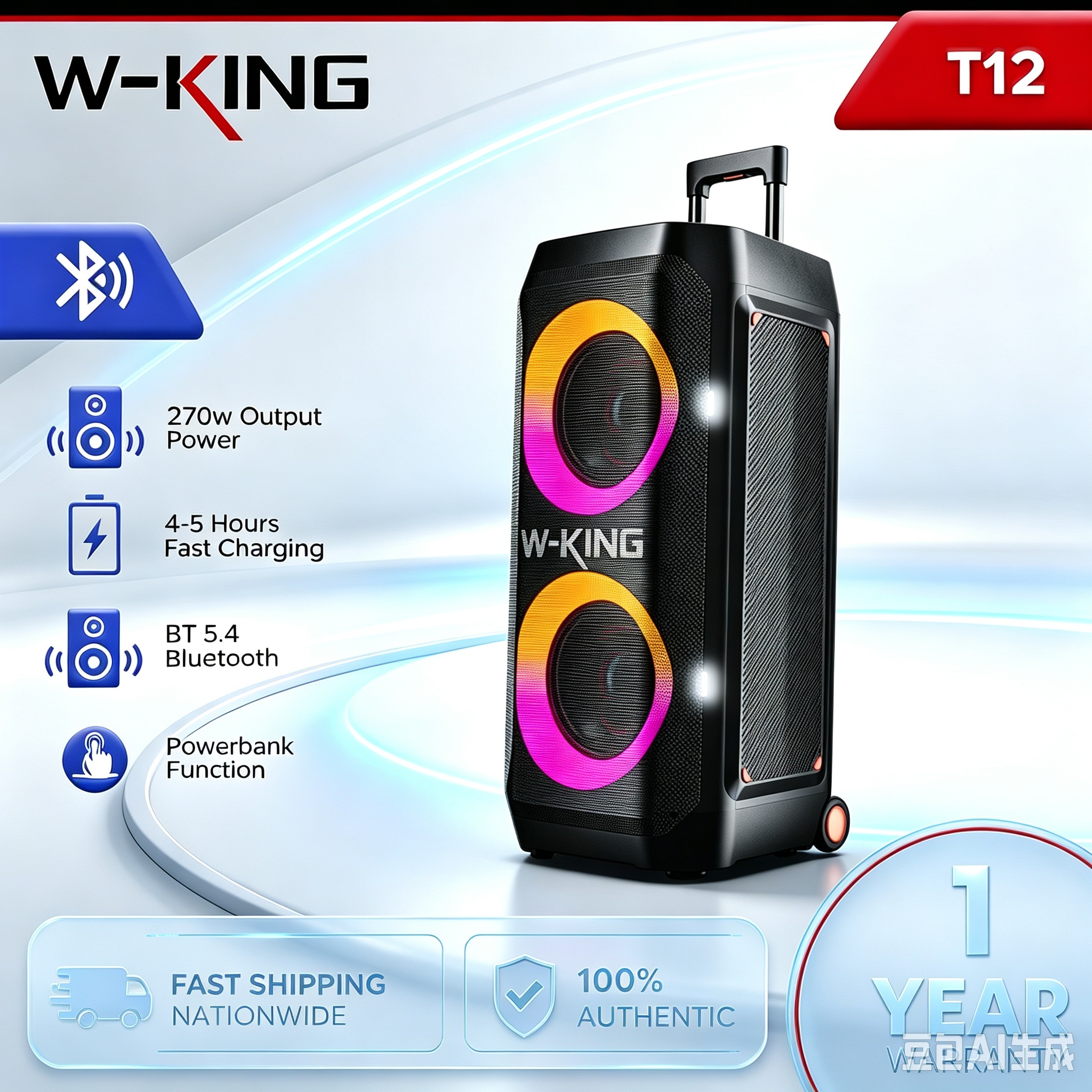 17.7% Drop – W-KING T12 270W Speaker