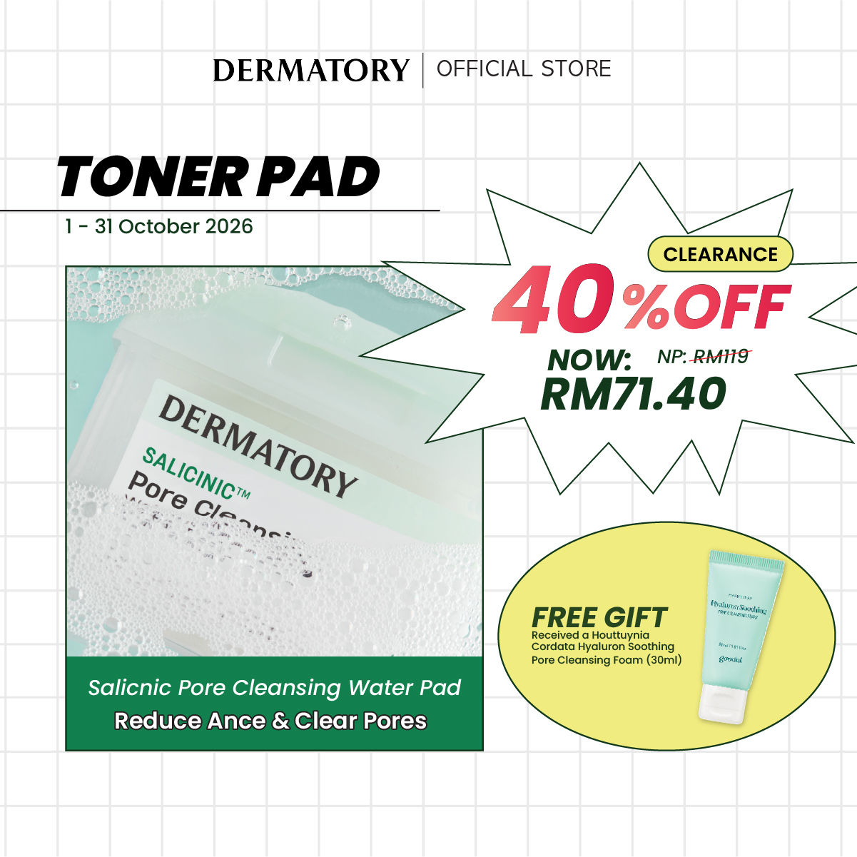 14.3% Drop: Dermatory Salicnic Pore Pads