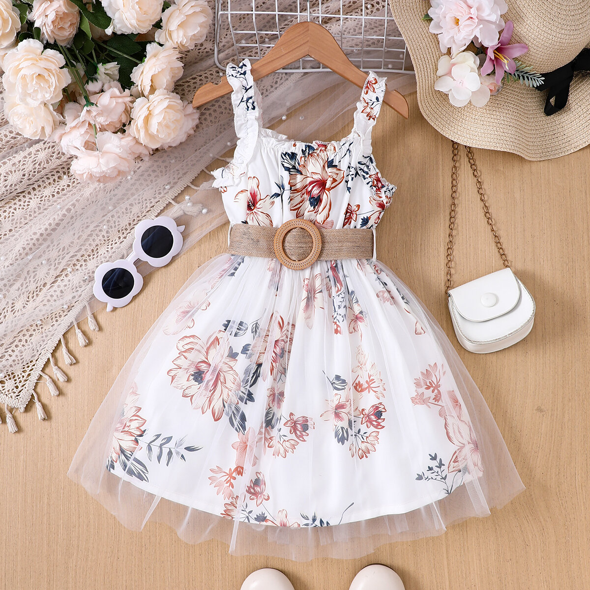 12.7% Drop: Girls Floral Mesh Dress