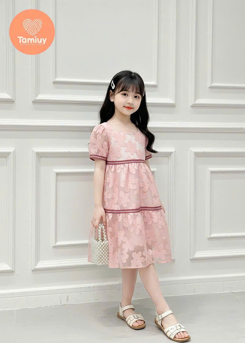 Giá vừa giảm: Đầm Babydoll Bé Gái Cổ (Size 2–12 tuổi)
