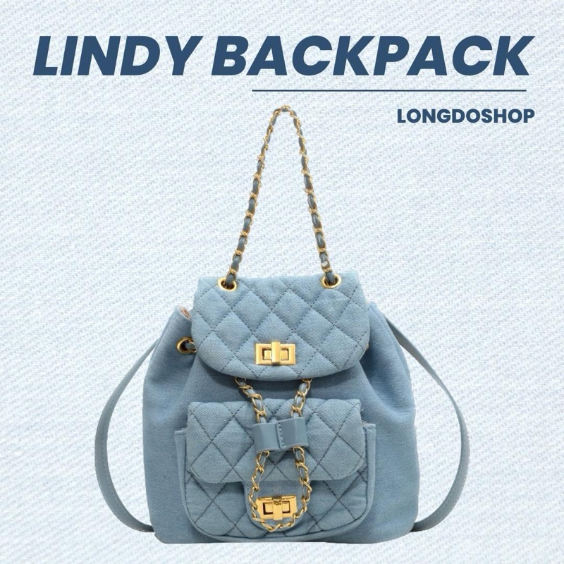 Lindy backpack Denim ️Ask For Stock Before Ordering Every Time ️