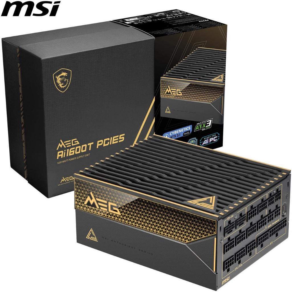 # MSI MEG Ai1600T PCIE5 1600W 80+ Titanium ATX 3.1 PCIE 5.1 Fully Modular PSU