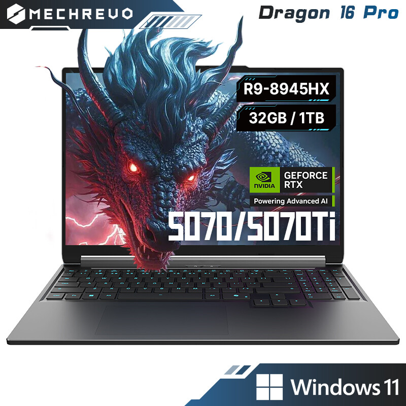 MECHREVO Gaming Laptop Dragon 16pro AMD R9-8945HX 32GB RAM 1TB SSD NVIDIA GeForce RTX 5070/5070TI
