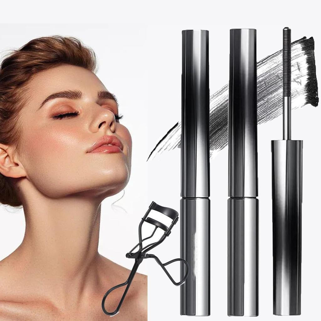 Facelove Iron Mascara, Facelove Iron Eyeliner Mascara, Natural Mascara, Long Effective Eyeliner Effect, 3D Curling Mascara, Waterproof, Long-Lasting and Not Smudged.