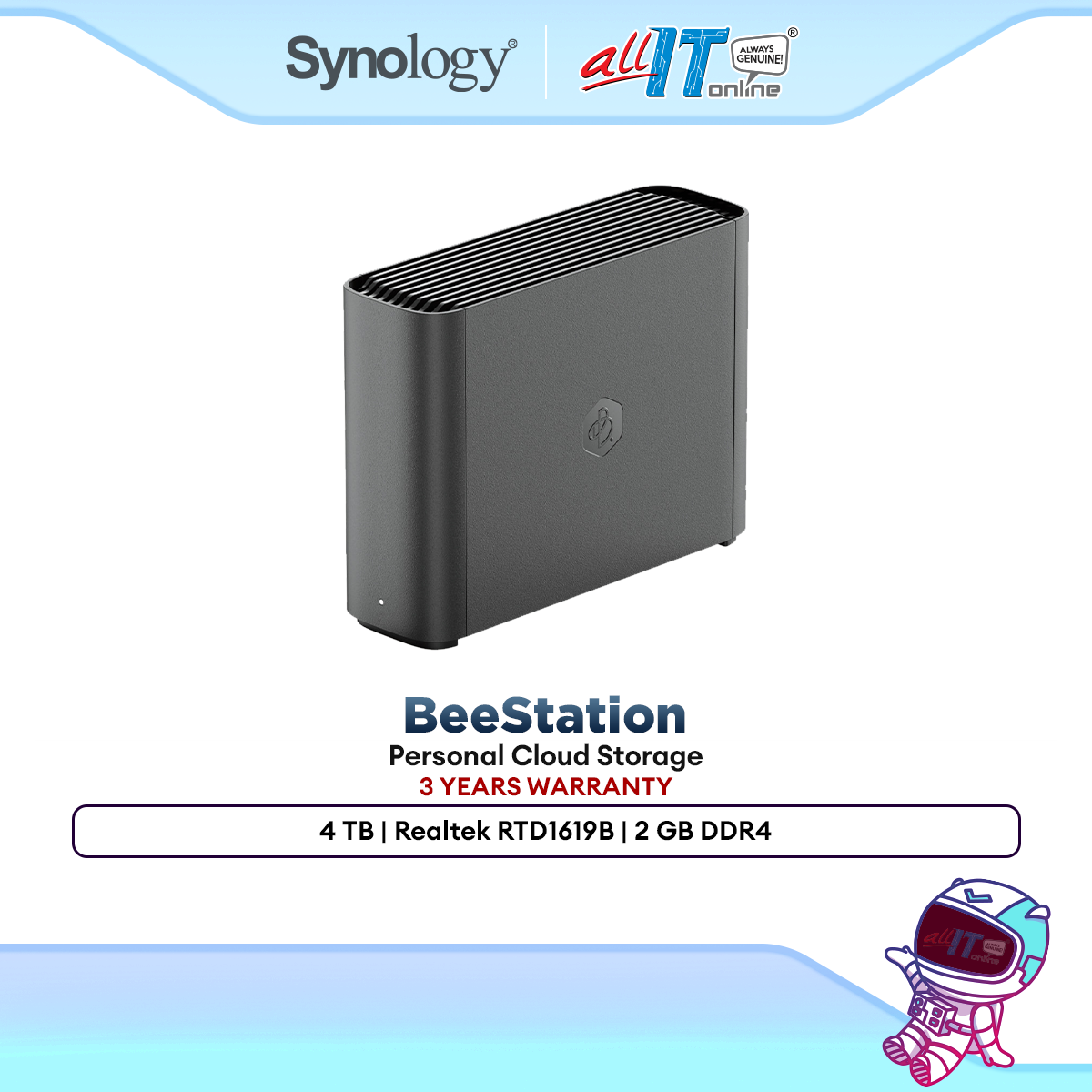 Synology BeeStation 4TB | 8TB Personal Cloud Storage Plug & Play Backup Home Cloud Easy Setup Large Capacity