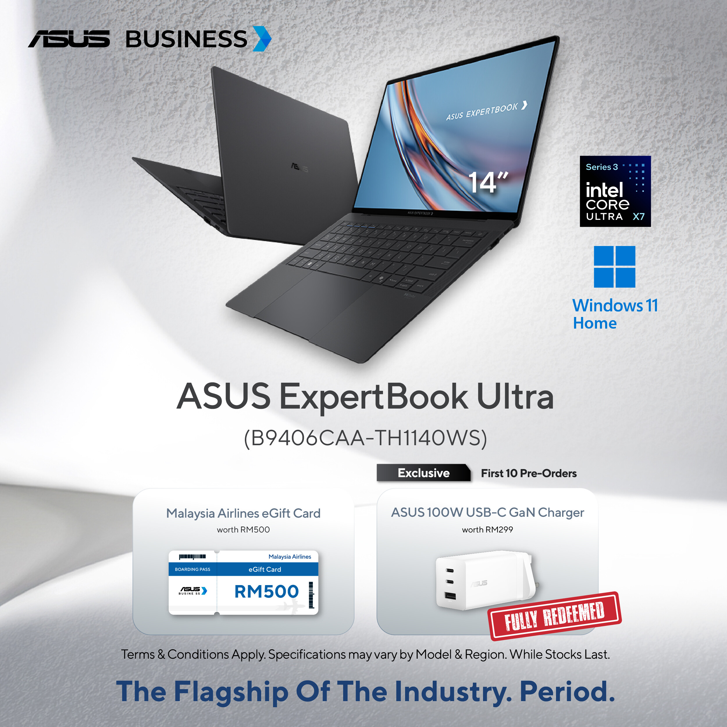 [NEW ARRIVAL] Asus ExpertBook Ultra ( B9406CAA-TH1140WS ) Jet Fog | Intel Core Ultra X7 358H | 32GB | 1TB | 14" WQXGA+ | Copilot PC+ | 3 Years On-Site Warranty