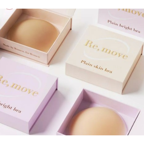 [RE,MOVE] No Glue, Remove Skin Bra, Sticky Adhesive Silicone Nipple Pasties, Reusable Pasty Nipple Covers for Women with Travel Box