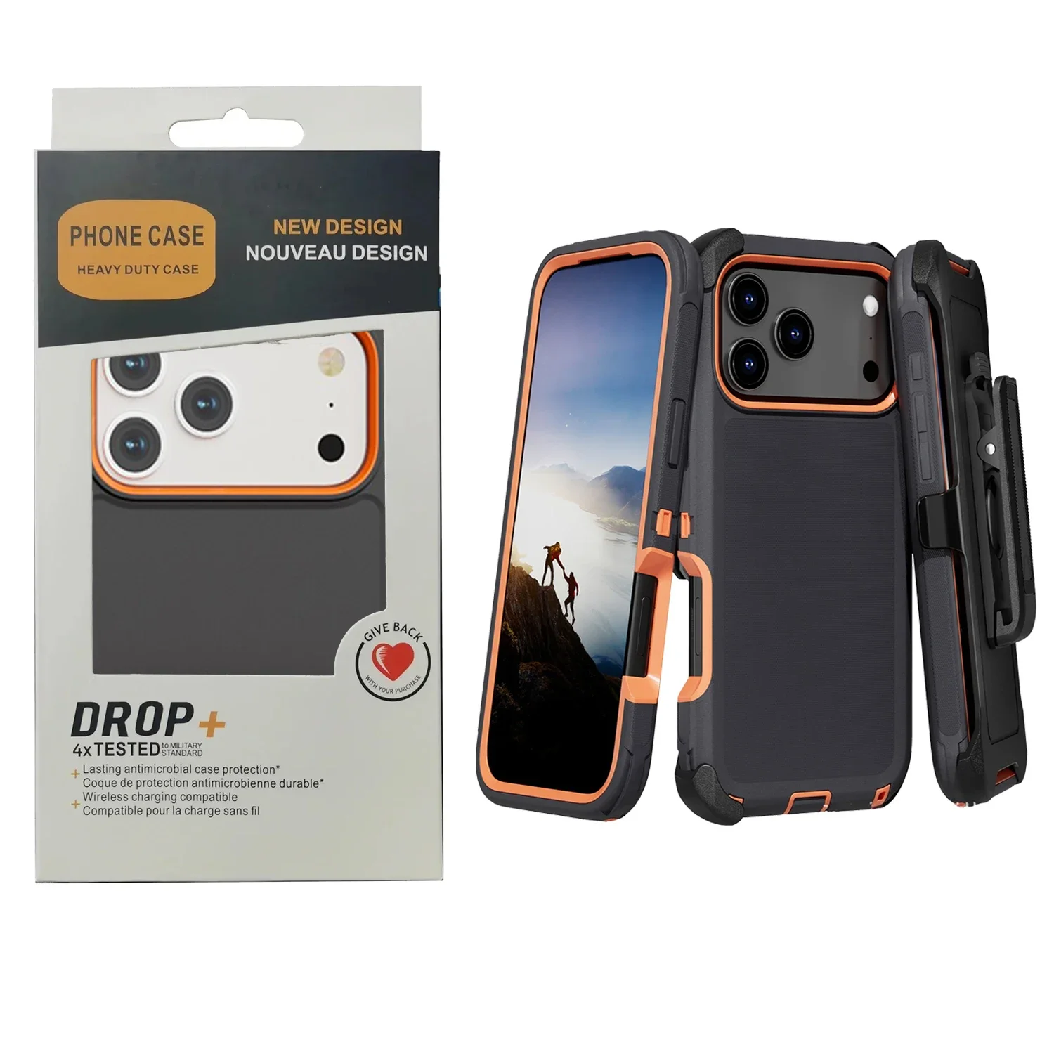 Military Grade Shockproof Rugged Armor Case for IPhone 17 Pro Max Air 16 15 14 13 Defender Ott Box Belt Clip Protect Phone Cover