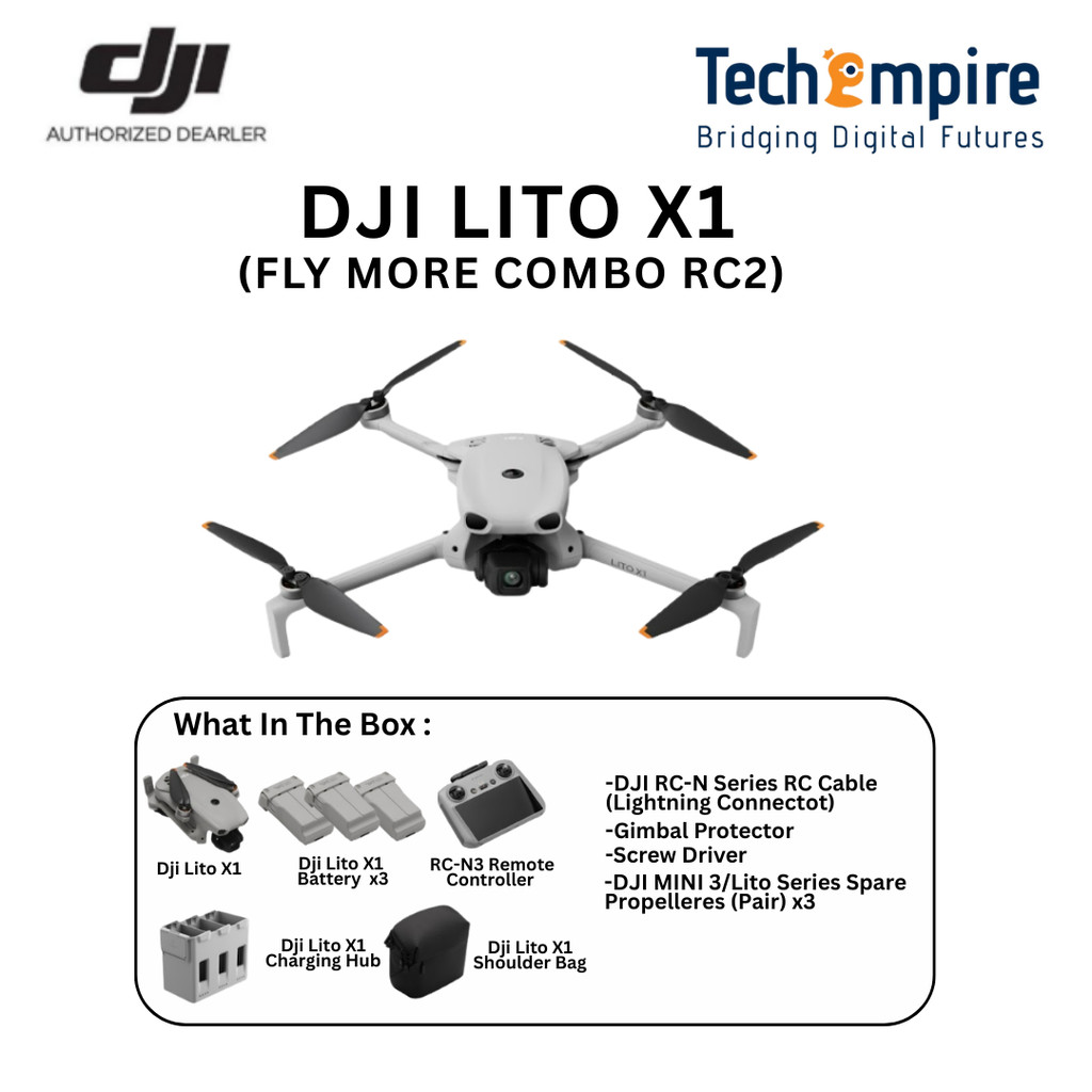 DJI LITO 1 / LITO X1 Beginner-Friendly Camera Drone Video 4K/60fps Video | 1/2" CMOS Sensor