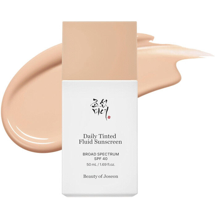 Beauty of Joseon Daily Tinted Fluid Sunscreen SPF40 100% Mineral Sunscreen with FDA-Approved Filters Sheer Tint & Built-In Oil Control 50ml