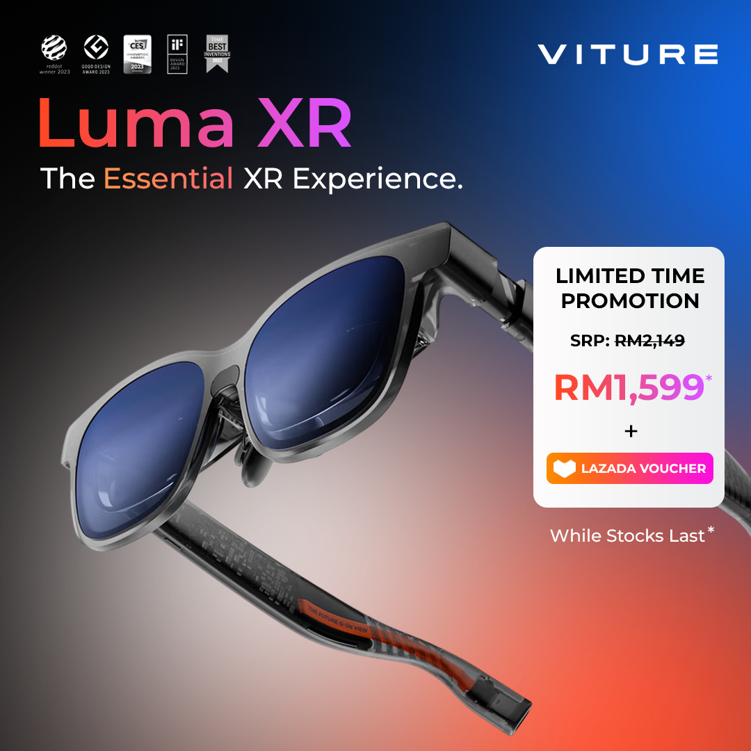 [SPECIAL PROMO] VITURE Luma XR Glasses | 146” 1200p Ultra Sharp Display 1000 Nits 50° FOV Dimming Adjustments Smart Glasses