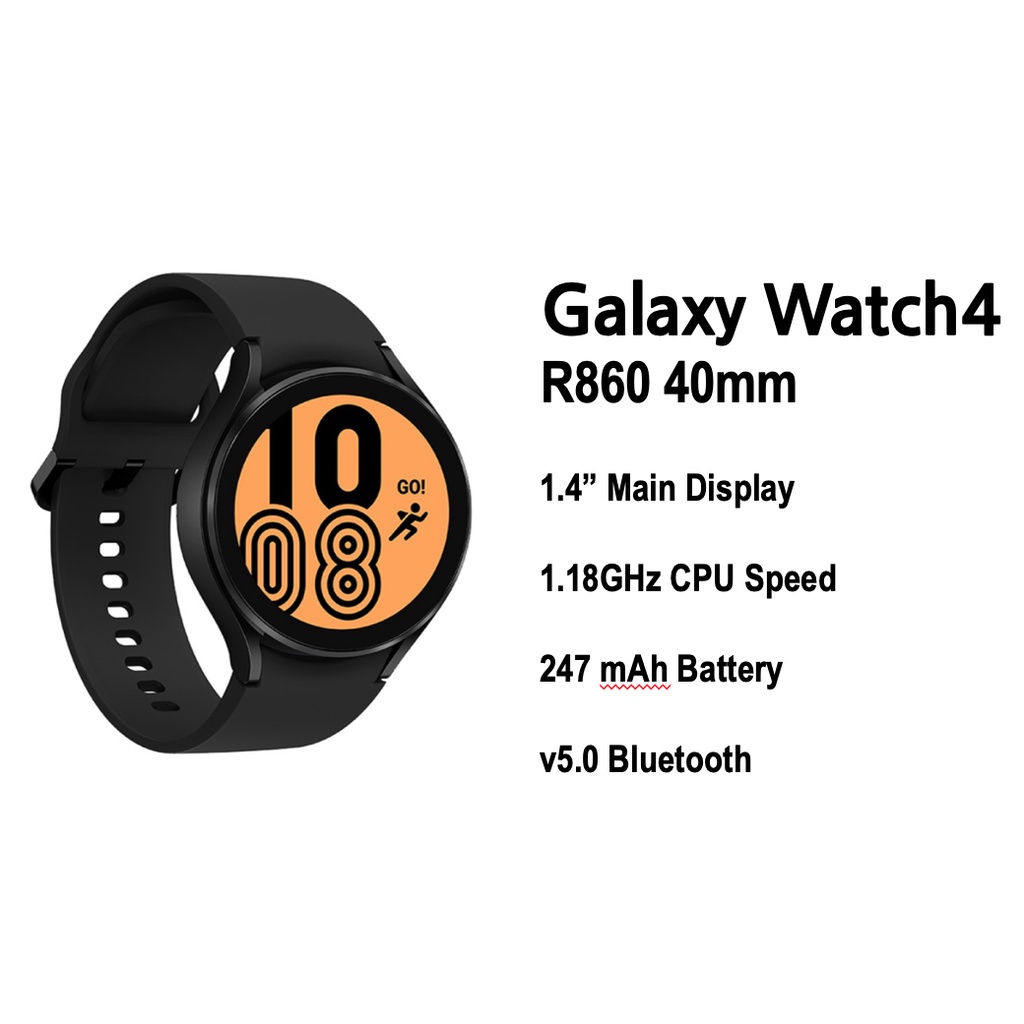 SAMSUNG GALAXY WATCH 4 (R860) BLUETOOTH (40MM) (BLACK/SILVER)