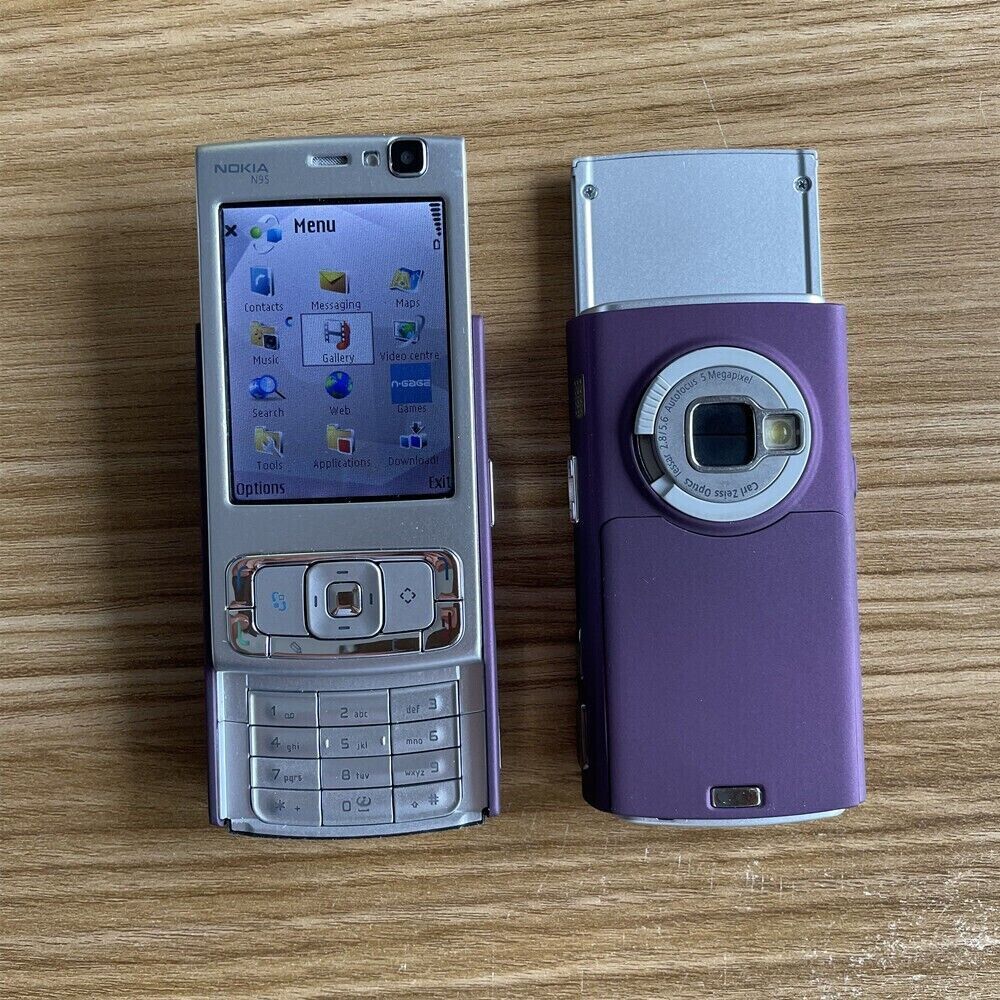 Nokia N95 512MB Purple Unlocked Original WIFI 5MP MP4 JAVA 2.6 GPS 3G Mobile Phone