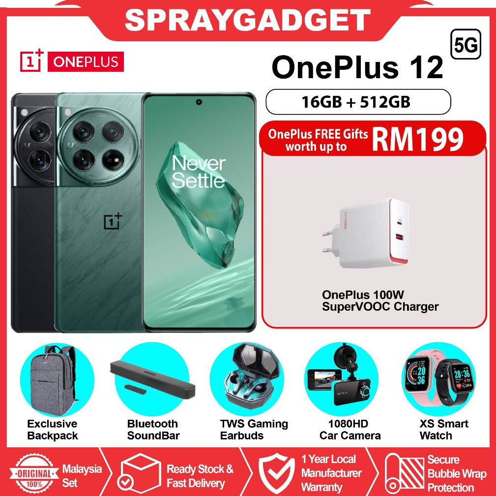 OnePlus 12 5G (16GB RAM + 512GB ROM) Snapdragon 8 Gen 3 , 100W SUPERVOOC🎁OnePlus Malaysia Warranty