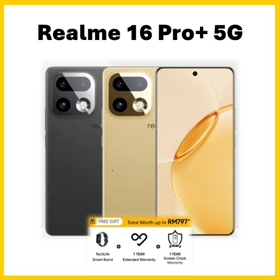 Realme 16 Pro+ 5G l Realme 16 Pro 5G (12+512GB l 12+256GB) 2 Year Warranty By Realme Malaysia