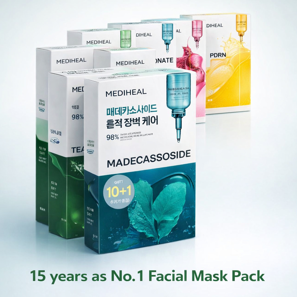 Mediheal Essential Mask Pack | 7 types sheet | Collagen Vita Tea Tree Placenta Hyaluronate Watermix