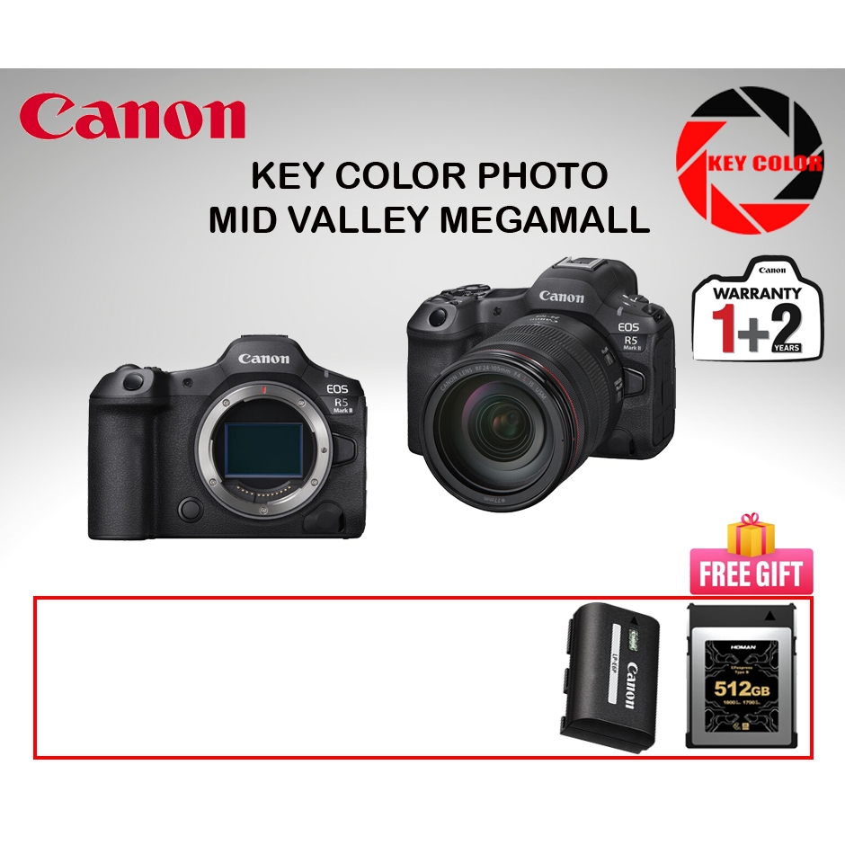 Canon EOS R5 Mark II Full Frame Mirrorless Camera (Canon Malaysia Warranty)