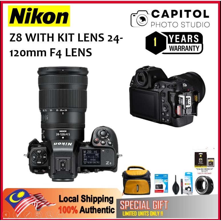 NIKON Z8 24-120MM S FULL FRAME ORIGINAL (1 YEARS WARRANTY) 45.7MP 8.3K 60P 4K UHD 120P HEIF FORMAT NIKON Z8 24-120MM Z8