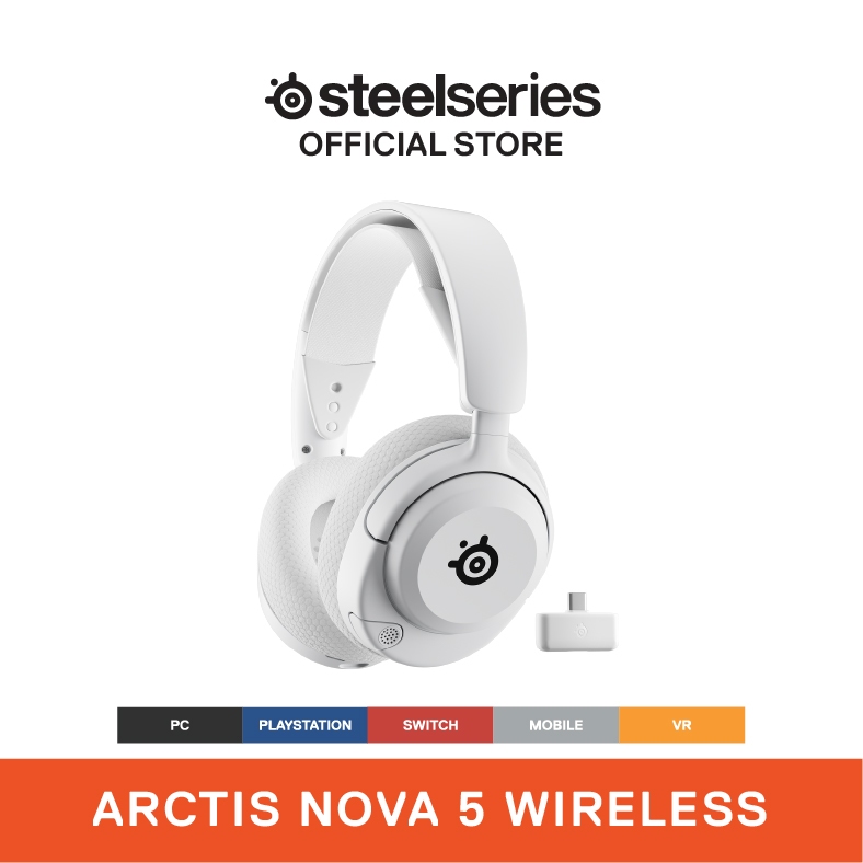 SteelSeries Arctis Nova 5 360 Spatial Surround Sound Wireless Gaming Headset - White 61671
