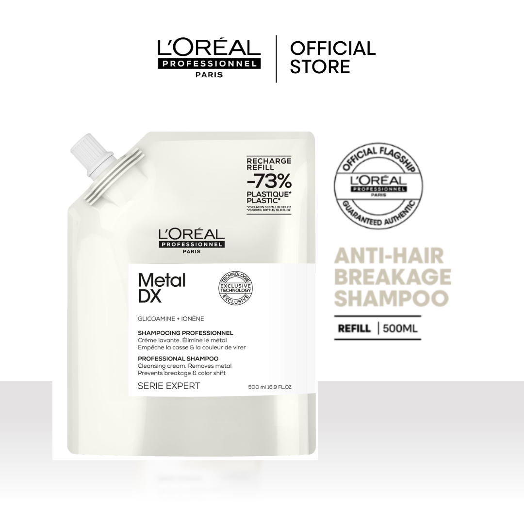 L’Oreal Professionnel Serie Expert Metal DX Shampoo for Hair Breakage Color Protection Hair Damage 500ml Refill