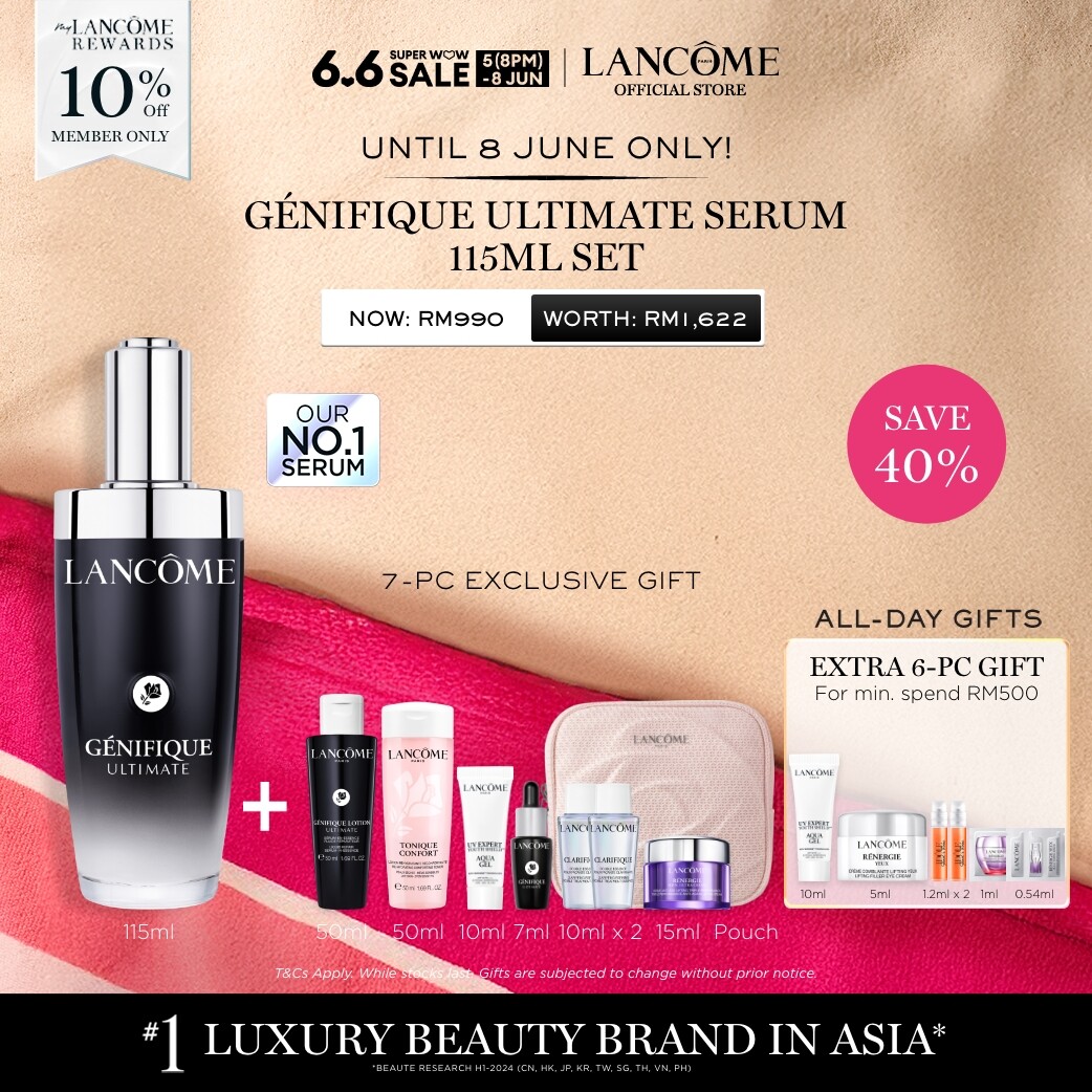[6.6 Exclusive: 5 June 8PM - 8 June Only] Lancome Genifique Ultimate Serum 115ml