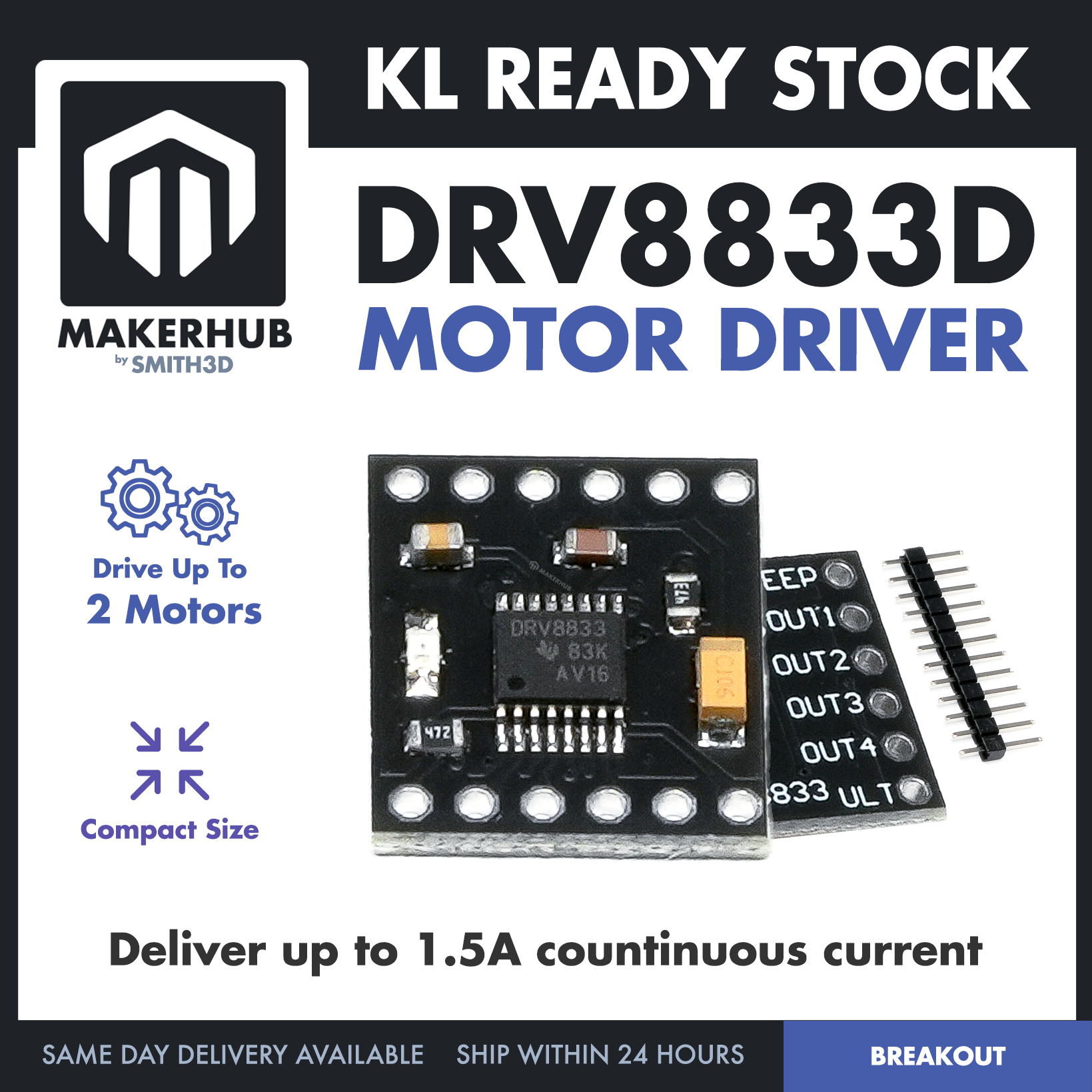 DRV8833 Dual Motor Driver 2 DC Motors 1.5A Arduino Smart Car Project