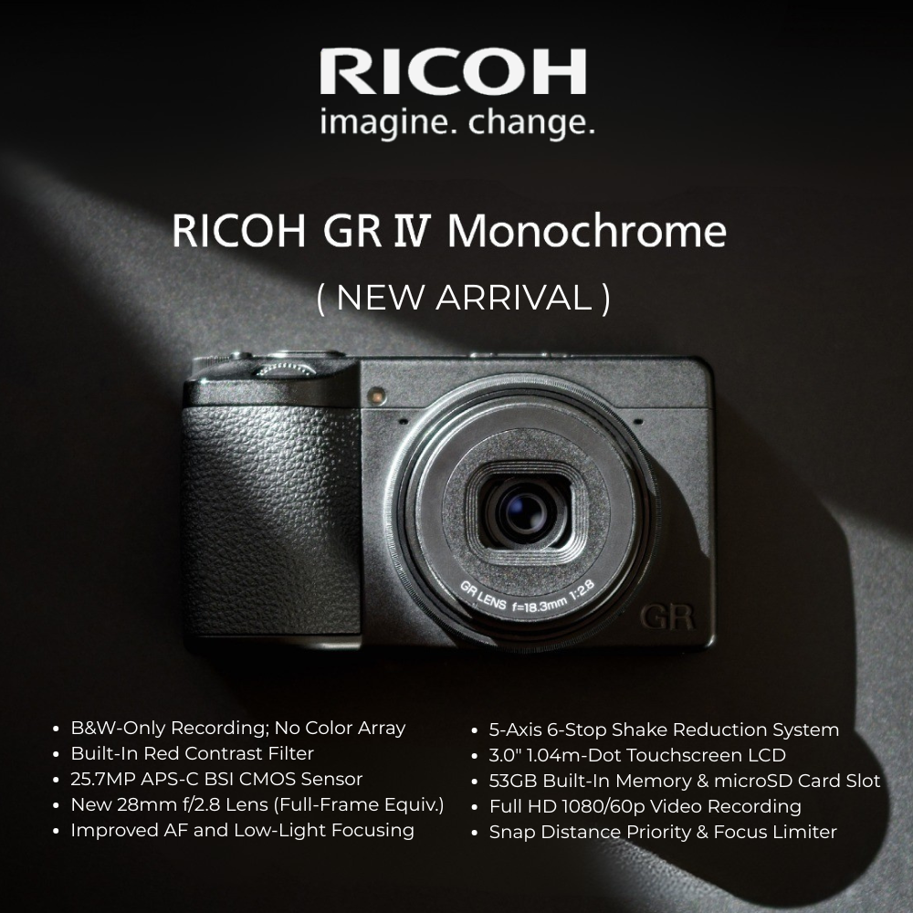 RICOH DIGITAL CAMERA GRIV GR IV / HDF / MONOCHROME PREMIUM COMPACT CAMERA