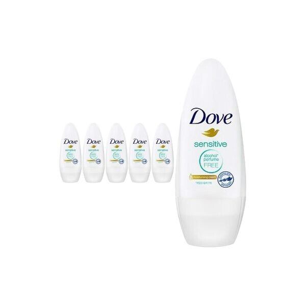 Dove Sensitive Deodorant Roll-On Armpit Odor Sweat Odor Removal 40ml 6 Count