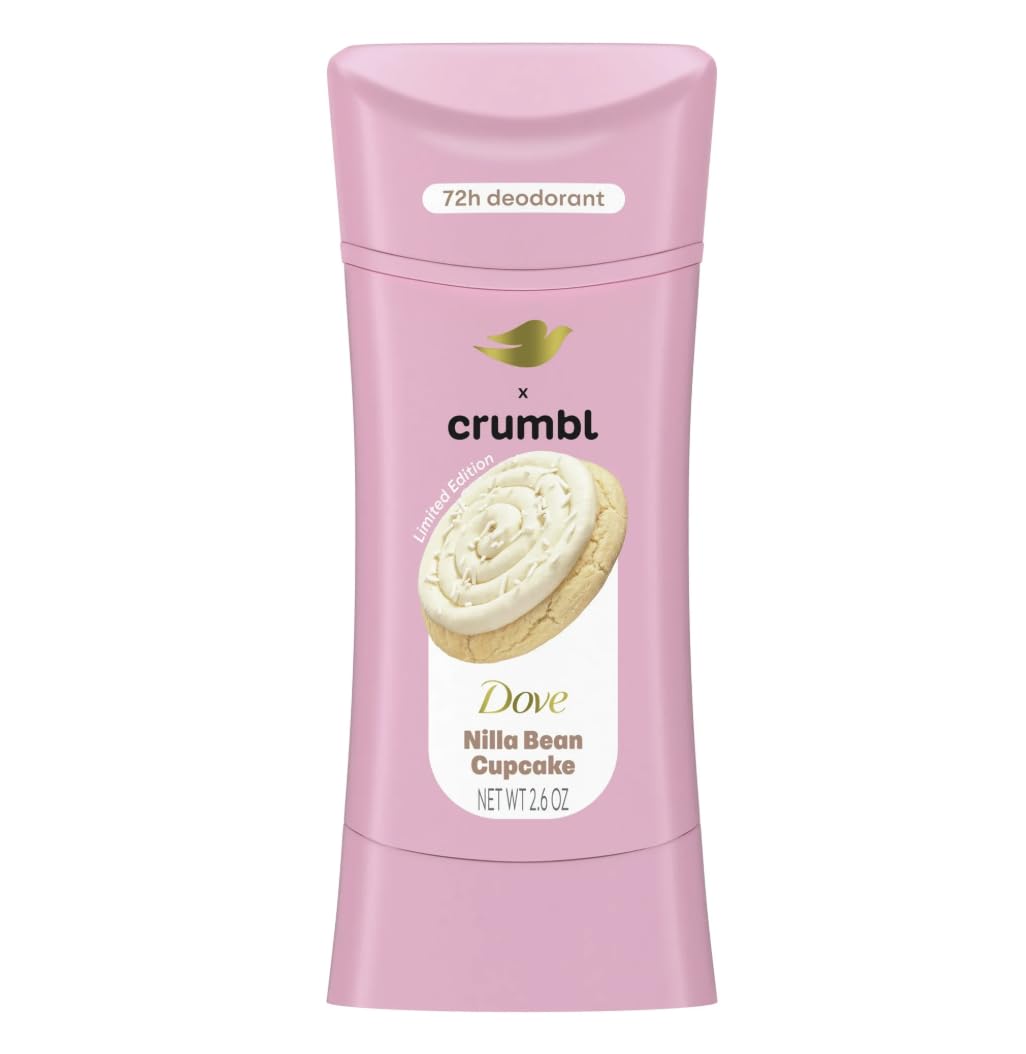 Dove x Crumbl 1 pack of Crumbl Nilla Bean Cupcake Aluminum-Free Deodorant 2.6 oz