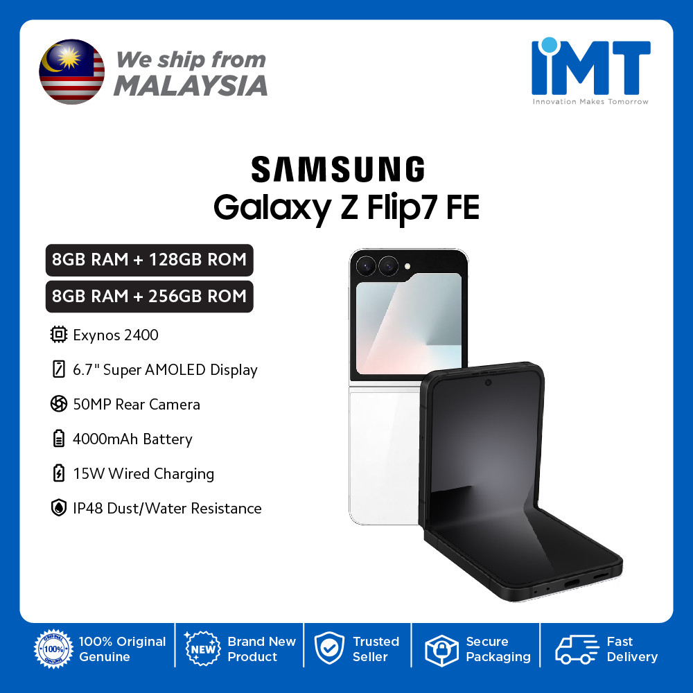 Samsung Galaxy Z Flip7 FE Smartphone | Exynos 25400 | 6.7" Foldable AMOLED | 50MP Selfies Camera