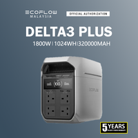 EcoFlow Portable Power Station DELTA 3 Plus, 1024Wh LiFePO4 Battery, Fully Charges in 56 Minutes, 1800W Solar Generator for Home Backup, Power Outages, and Outdoor Camping