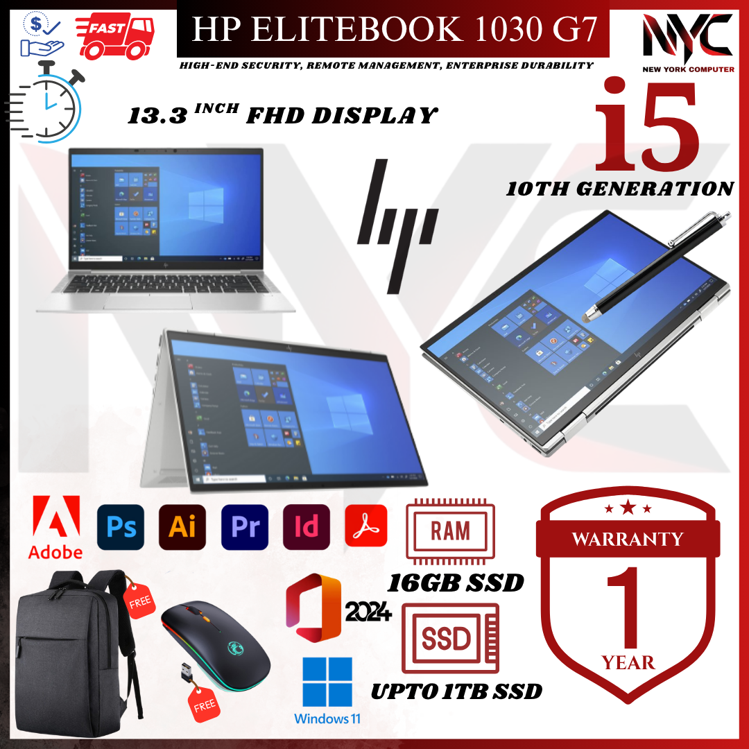 HP EliteBook x360 1040 / 1030 G8 | i7 11th Gen | 14" Touch | 2-in-1 Convertible | Premium Laptop