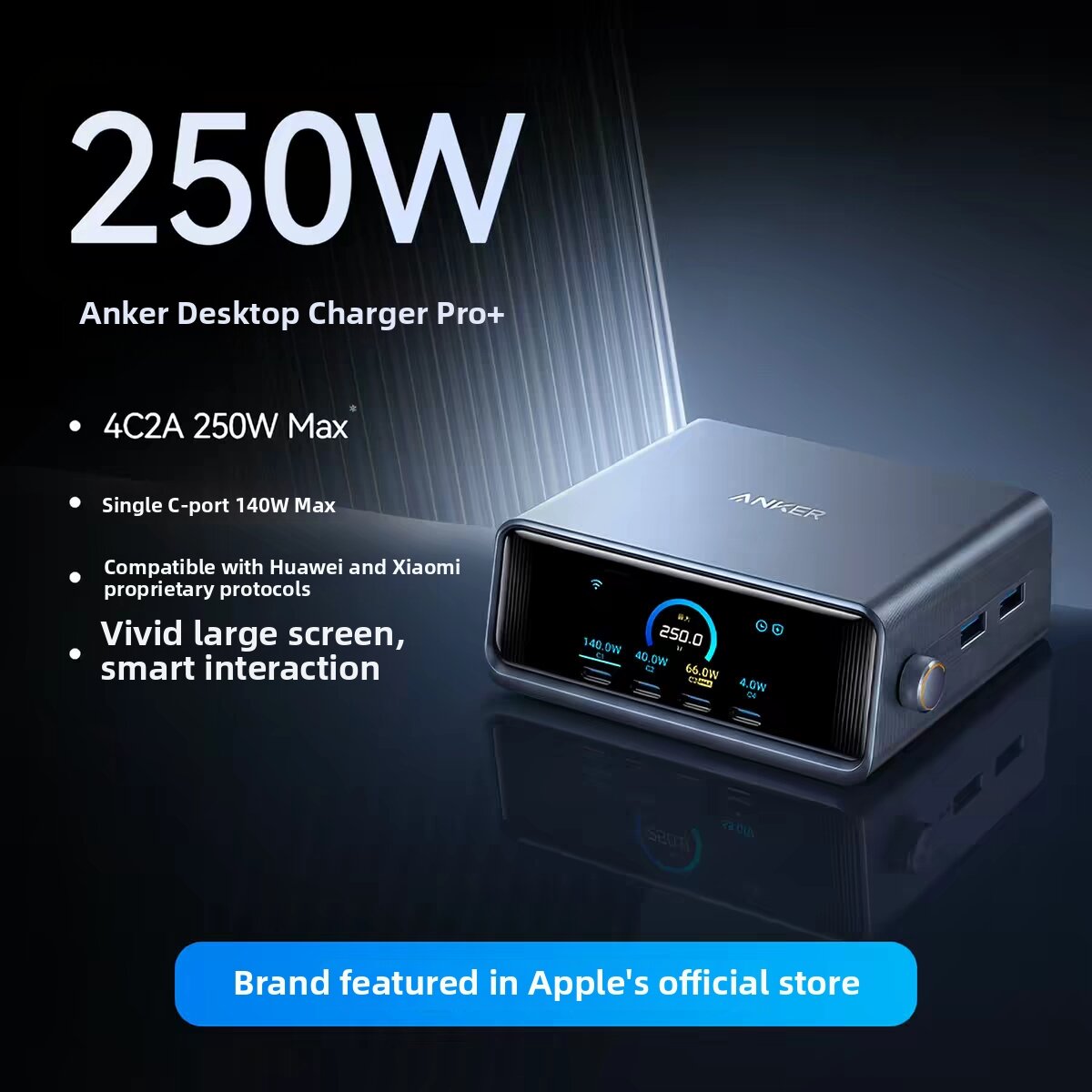 Anker | GaN Prime 250W Multi-port PD Desktop Charging Station