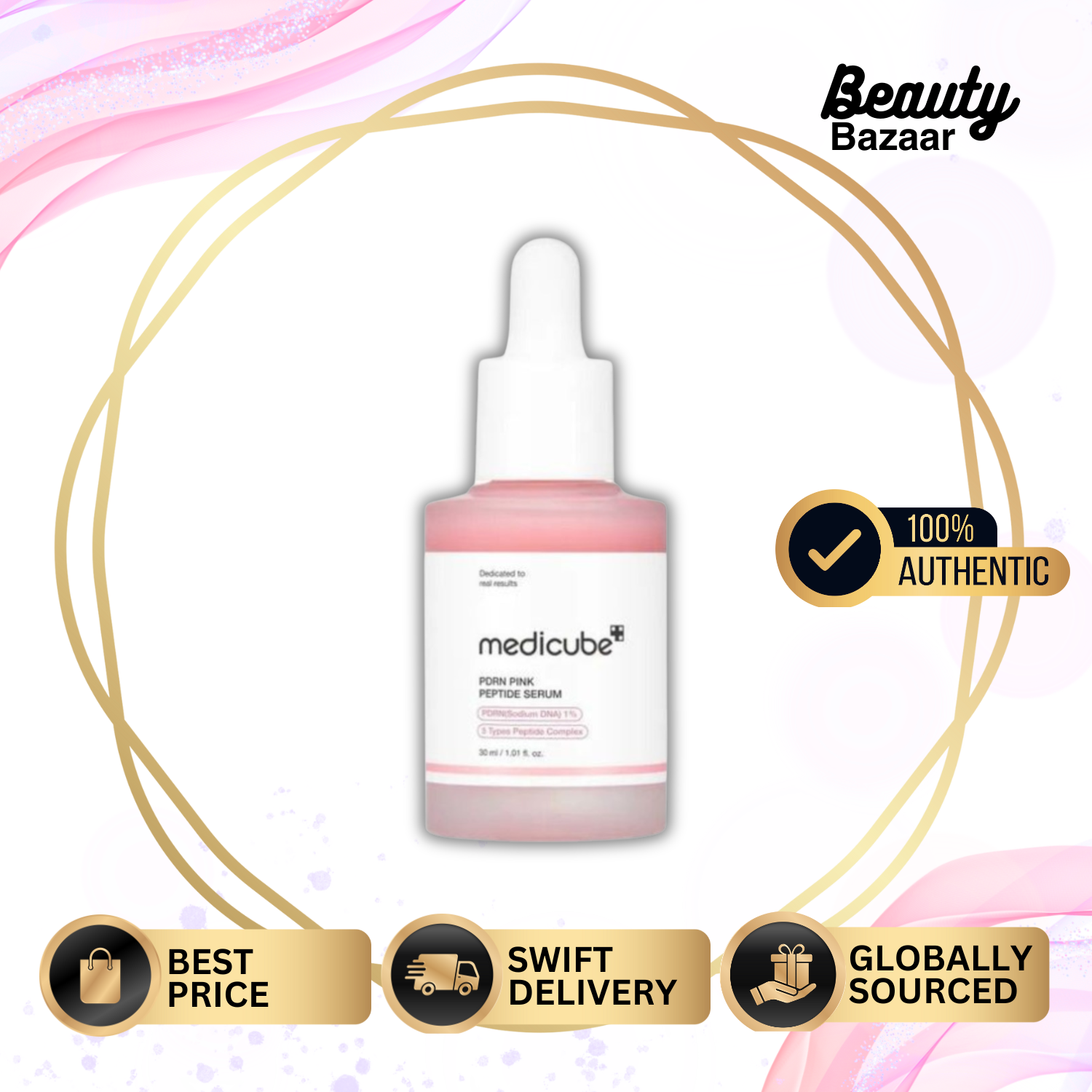 Medicube PDRN Pink Peptide Serum 30ml - peptide serum facial treatment serum anti aging serum wrinkle care serum firming serum