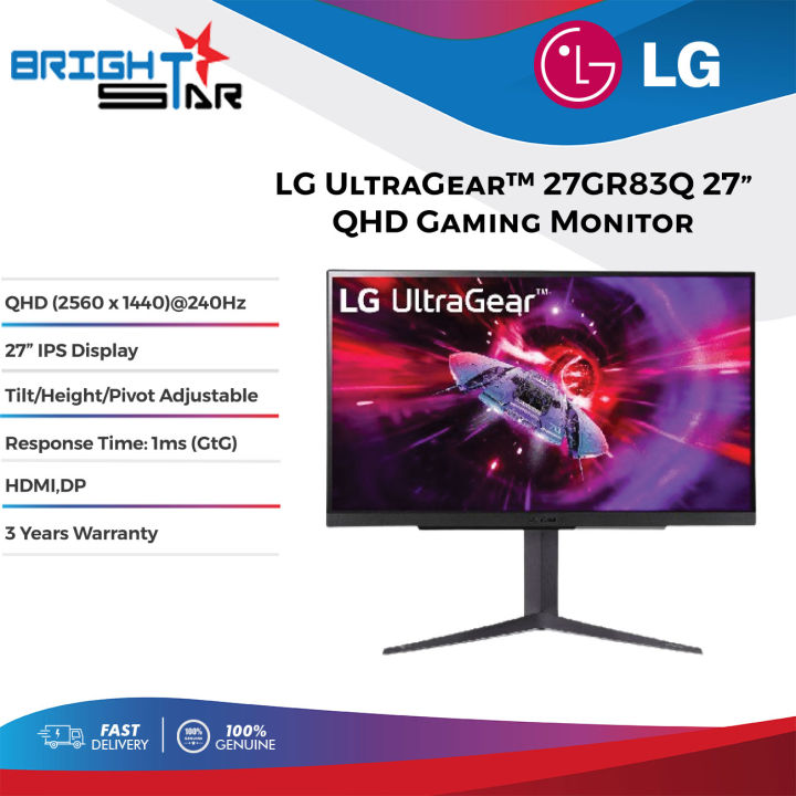 LG 27GR83Q UltraGear™ QHD Gaming Monitor with 240Hz Refresh Rate | Lazada Malaysia