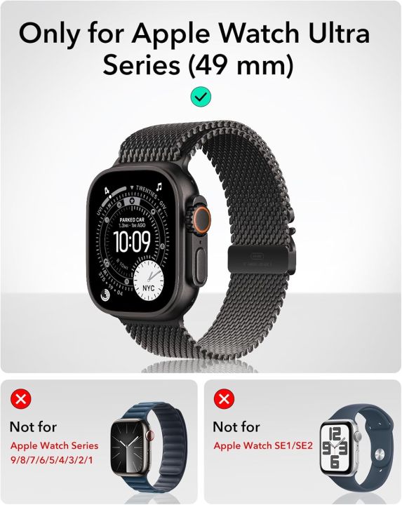 ESR Armorite Screen Protector for Apple Watch Ultra 3 2025 /Ultra 2 /Ultra (49 mm), Military Grade Protection, Tempered Glass Film with Aluminum Alloy Frame, Anti-Scratch, 2 Pack, Black | Lazada Malaysia