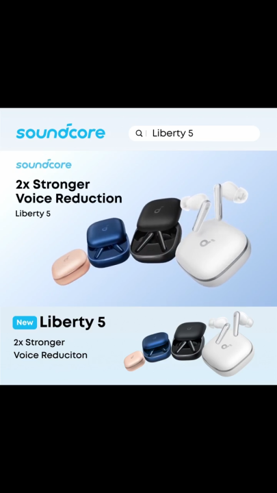 ORI [ By Anker ] SOUNDCORE Liberty 5 with ANC 3.0 Noise Cancelling Wireless Bluetooth Earbuds | Lazada Malaysia