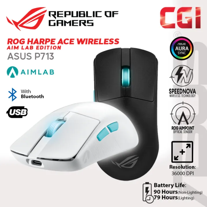 Asus P713 ROG Harpe Ace Aim Lab Edition Tri-Mode Aimpoint SpeedNova Ultra-Lightweight Wireless Gaming Mouse | Lazada Malaysia