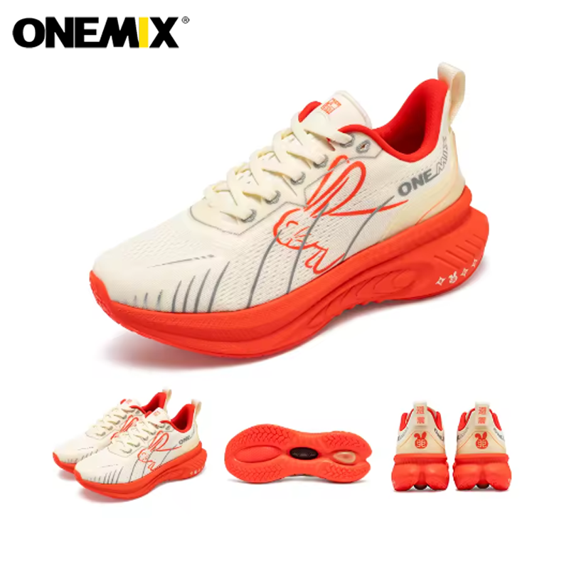 ONEMIX Sneakers Buffer Running Shoes Heavyweight Runners Men Non-slip Breathable Lightweight Outdoor Sport Shoes 21608E