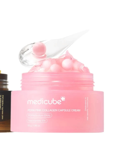 Medicube PDRN Pink Collagen Capsule Cream 55g | Glass Skin Anti-Aging & Deep Hydration with Niacinamide & PDRN