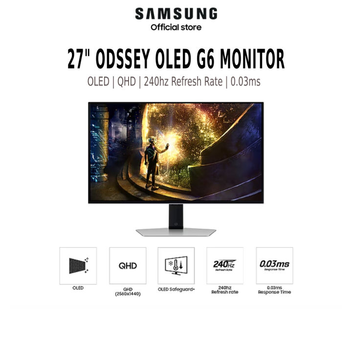 Samsung 27" Odyssey OLED G6 G61SD QHD 240Hz Gaming Monitor | Lazada Malaysia