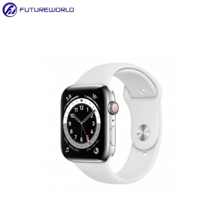 Apple Watch Series 6 GPS + Cellular, 44mm Stainless Steel Case with Sport Band - Regular | Lazada Malaysia