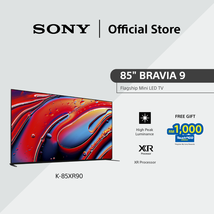 Sony 85" BRAVIA 9 | Flasgship Mini LED | QLED | XR Processor | 4K Ultra HD | 120Hz | Smart TV (Google TV) | 85XR90 | Lazada Malaysia
