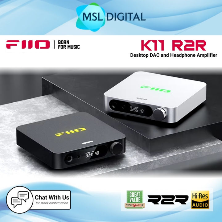 FiiO K11 R2R DAC and Headphone Amplifier for Home Audio or PC | 6.35mm and Balanced 4.4mm | RCA | Coaxial | Optical | 384kHz/24Bit | Lazada Malaysia