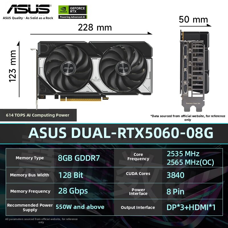 ASUS | RTX 5060/Ti High-Refresh-Rate E-Sports Dedicated Graphics Card