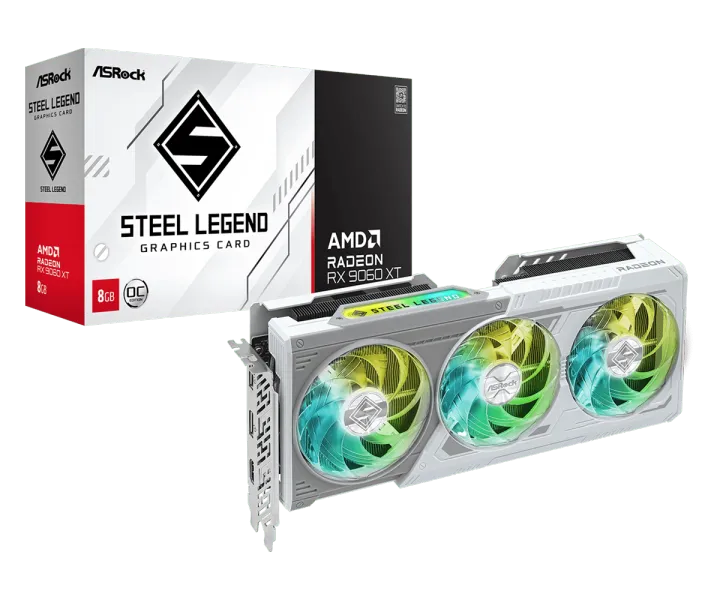 # ASRock AMD Radeon RX 9060 XT Steel Legend OC [ 8GB / 16GB ] GDDR6 # | Lazada Malaysia